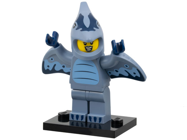 LEGO col27-6 col27 Pterodactyl Costume Fan, Series 27 (Complete Set with Stand and Accessories) — LEGO te koop op BrickVillage