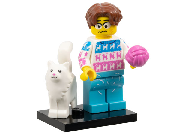 LEGO col27-11 col27 Cat Lover, Series 27 (Complete Set with Stand and Accessories) — LEGO te koop op BrickVillage