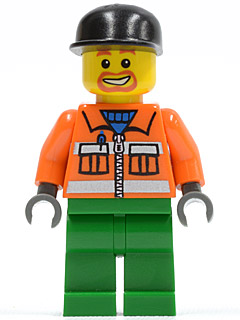 LEGO Minifiguur Sanitary Engineer 1 - Green Legs, Beard Around Mouth (cty0046) — LEGO te koop op BrickVillage