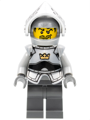 LEGO Minifiguur Fantasy Era - Crown Knight Plain with Breastplate, Helmet with Visor, Curly Eyebrows and Goatee, Dark B… — LEGO te koop op BrickVillage