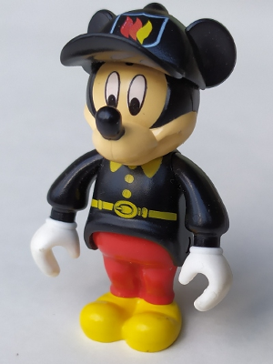 LEGO Minifiguur Mickey Mouse Figure with Red Pants, Black Fireman Uniform, Black Cap (mck003)