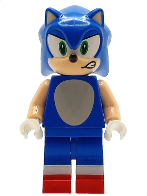 LEGO Minifiguur Sonic the Hedgehog - Light Nougat Face and Arms, Open Mouth Smirk to Left (son027) — LEGO te koop op BrickVillage