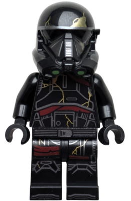 LEGO Minifiguur Imperial Death Trooper - Black Armor with Gold Cracks, Dark Tan Zombie Head (sw1416)