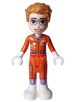 LEGO Minifiguur Friends Julian (Adult) - Astronaut, Reddish Orange Spacesuit (frnd0694) — LEGO te koop op BrickVillage