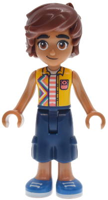 LEGO Minifiguur Friends Leo - Bright Light Orange Sleeveless Shirt, Dark Blue Cropped Trousers, Blue Shoes (frnd0865) — LEGO te koop op BrickVillage