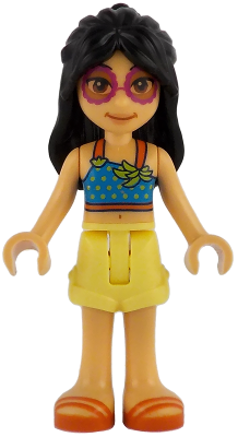 LEGO Minifiguur Friends Liann - Dark Azure Top, Bright Light Yellow Shorts, Reddish Orange Sandals (frnd0829) — LEGO te koop op BrickVillage
