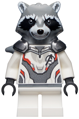 LEGO Minifiguur Rocket Raccoon - White Jumpsuit, Dark Bluish Gray Head (sh0569) — LEGO te koop op BrickVillage