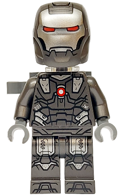 LEGO Minifiguur War Machine - Pearl Dark Gray and Silver Armor with Neck Bracket, Ingot and Plate with Clip (sh0987)