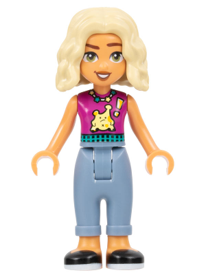 LEGO Minifiguur Friends Nova - Magenta Sleeveless Shirt, Sand Blue Trousers with Cuffs, Black Shoes (frnd0591)