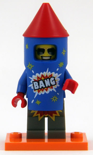 LEGO col18-5 col18 Firework Guy, Series 18 (Complete Set with Stand and Accessories) — LEGO te koop op BrickVillage