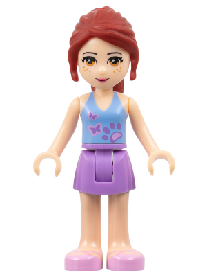 LEGO Minifiguur Friends Mia - Medium Blue Top with 2 Butterflies, Medium Lavender Skirt (frnd0009)