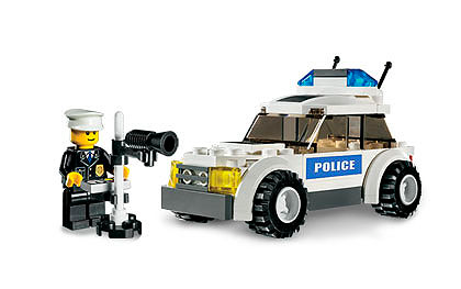 LEGO 7236-2 Police Car - Blue Sticker Version