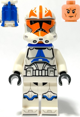 LEGO Minifiguur Clone Trooper, 501st Legion, 332nd Company (Phase 2) - Helmet with Holes and Togruta Markings, Blue Jet… — LEGO te koop op BrickVillage