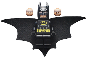 LEGO Minifiguur Batman - Black Suit with Yellow Belt and Crest (Type 2 Cowl, Outstretched Cape) (sh0648) — LEGO te koop op BrickVillage