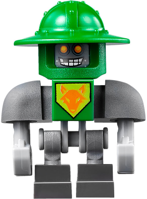 LEGO Minifiguur Aaron Bot - Dark Bluish Gray Shoulders, Green Helmet (nex103) — LEGO te koop op BrickVillage