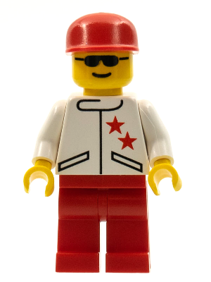 LEGO Minifiguur Jacket 2 Stars White - Red Legs, Red Cap (jstr008) — LEGO te koop op BrickVillage