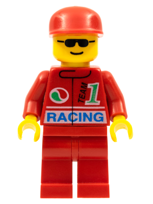 LEGO Minifiguur Octan - Racing, Red Legs, Red Cap (oct034) — LEGO te koop op BrickVillage