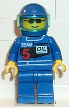 LEGO Minifiguur Racing Team 5, Blue Helmet, Trans-Light Blue Visor (rac004) — LEGO te koop op BrickVillage
